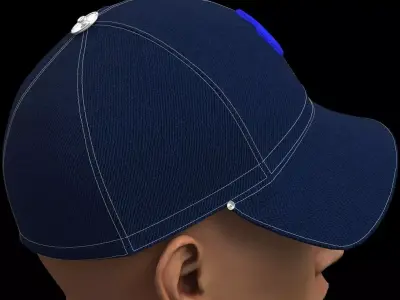 Jeans Baseball Cap 3D model