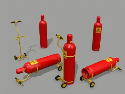 gas cylinder Low-poly 3D model