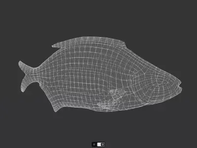 Dried Fish Low-poly 3D model