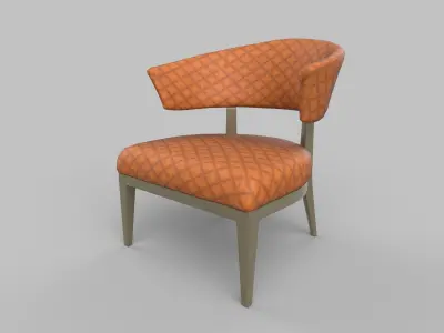 chair orange upholstered 3D model