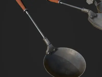 Frying pan with Slice 4K PBR GameReady  Low-poly 3D model