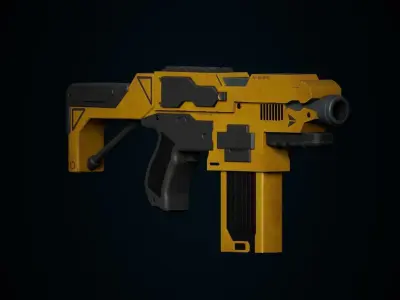 Sci Fi SMG - Submachine gun Low-poly 3D model Low-poly 3D model