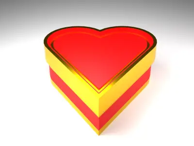 Heart Shaped 3D Printable Box Low-poly 3D model