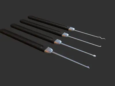 Lockpick set - PBR - lowpoly of tools Low-poly 3D model