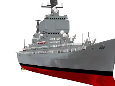 USS Long Beach CGN 9 3D print model