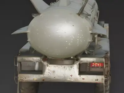Realistic Rusty Missile Transport Truck 3D Model Low-poly 3D model
