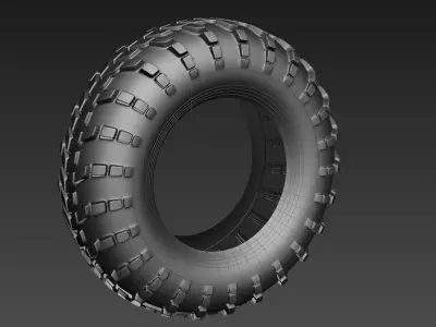 High poly tyre atv tire 3D model
