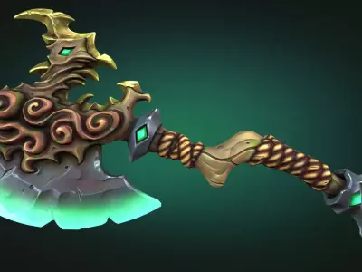 Coastal axe Low-poly 3D model