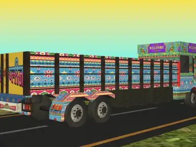 Indian Truck Model Type 1 Low-poly 3D model