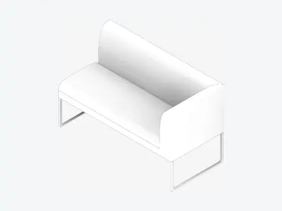 Furniture - Bench - Contemporary - Line - Type 3 Low-poly 3D model