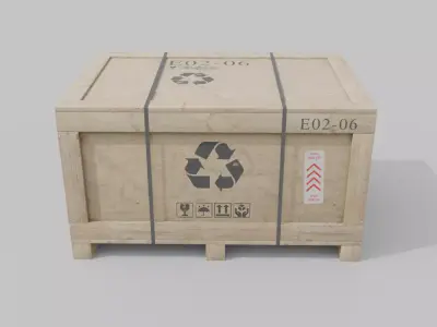 Regular Wooden Crate - Customizable Shipping Box Low-poly 3D model