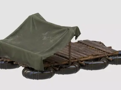Survival Raft Ver 01 Low-poly 3D model