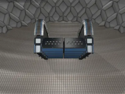 Sci-Fi Stairs - 30 - Blue Version  Low-poly 3D model