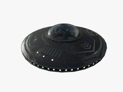 Alien Spaceship UFO B10 Black - Sci Fi Spacecraft Design Low-poly 3D model
