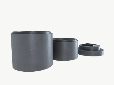 Concrete Pipes Low-poly 3D model