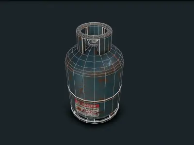 Gas bottle 3D Prop Low-poly 3D model