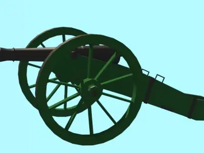 Artillery 8 pound Gun 18th century Low-poly 3D model