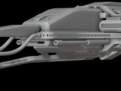 Jet  Trident War Spaceship 3D model