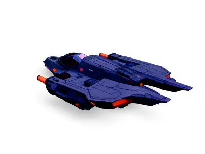 Scifi Fighter Spaceship 3D Model Low-poly 3D model purchase