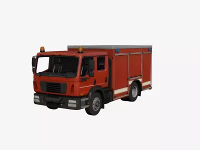 Realistic Fire Truck Detailed Emergency Vehicle 02 3D model