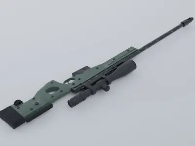 AWM Sniper Rifle Low-poly 3D model