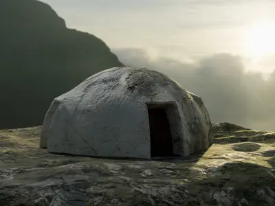 Bunker 3D Model - Blender Cycles Render Low-poly 3D model