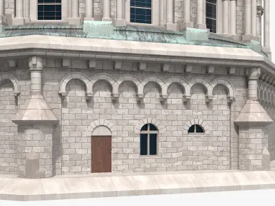  Neo-Byzantine Style Basilica with Stone Facade Green 