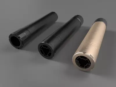 Sig Sauer SLH 300TI Suppressor Low-poly 3D model