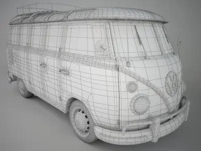 VW Samba T1 Bus 3D model