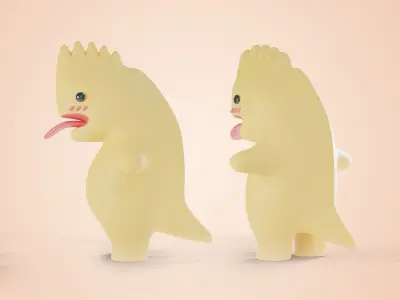 Cartoon little cute Hera dragon from Himmapan calture Free 3D model