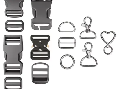 Tactical Buckles and Carabiners Collection 3D model