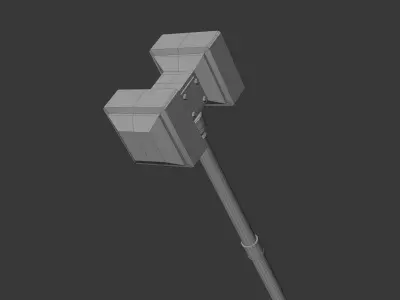 Stylized Battle Warhammer - PBR Game Ready Asset Free low-poly 3D model