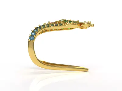 Sparkling Peacock Ring 3D print model