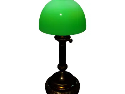 Classic Banker Desk Lamp Low-poly 3D model