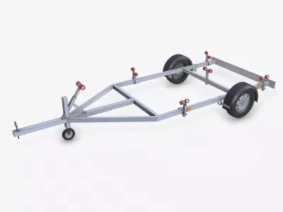 Boat Trailer Low-poly PBR Low-poly 3D model
