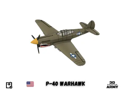Curtiss P-40 WARHAWK - STL files for 3D printer  3D print model
