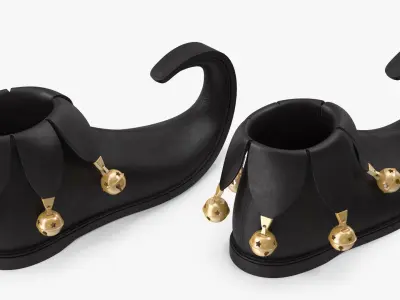  Elf Shoes Black with Bells 