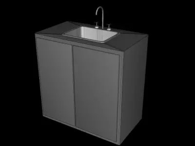 Sink Bathroom Kitchen Low-poly 3D model