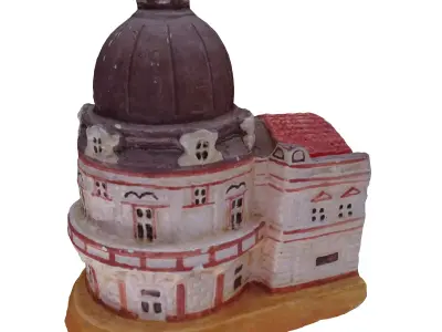Old Damaged Figurine Building Free 3D model
