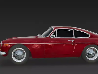 Realistic 60s Classic Sports Coupe 3d model Low-poly 3D model