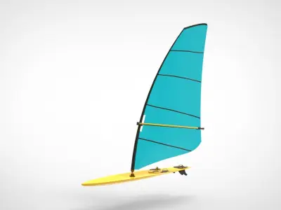 Wind surfing 3D model