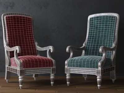 Antique William IV Library Chair Low-poly 3D model