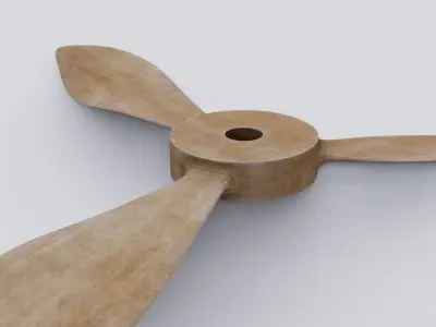 Fan 3D model propeller clock - propeller Low-poly 3D model