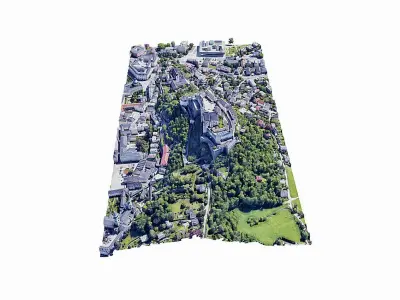Hohensalzburg Fortress-Salzburg castle Low-poly 3D model