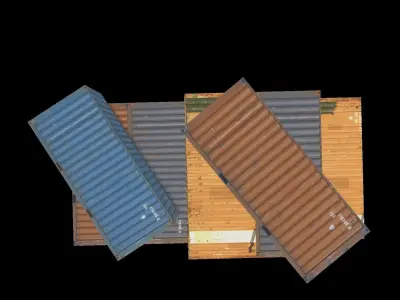 containers stacked shipping Low-poly 3D model