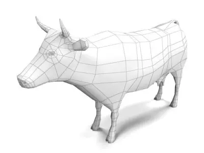 Lowpoly Cow Low-poly 3D model