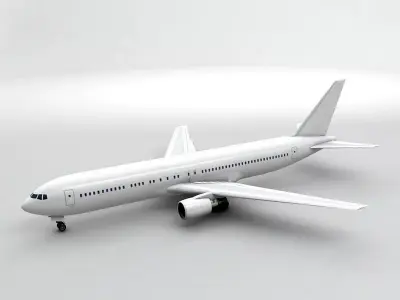 Boeing 767-300 Airliner - Generic White Low-poly 3D model