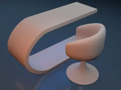 Modern Chair-table 3D model