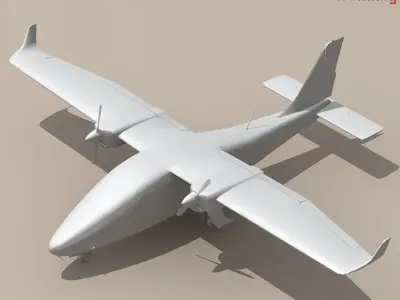 P2006t airplane with propellers 3D model