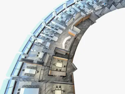 Office Interior Collection - 3 Pack Low-poly 3D model